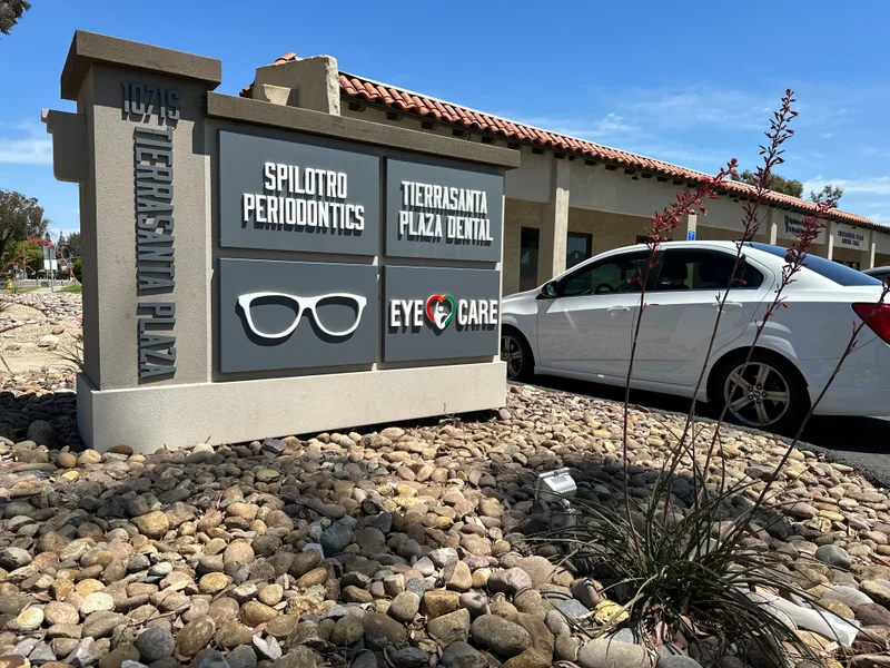 Clairemont Optometry building as seen from Balboa Avenue, San Diego, with clear signage and entrance for easy driving directions